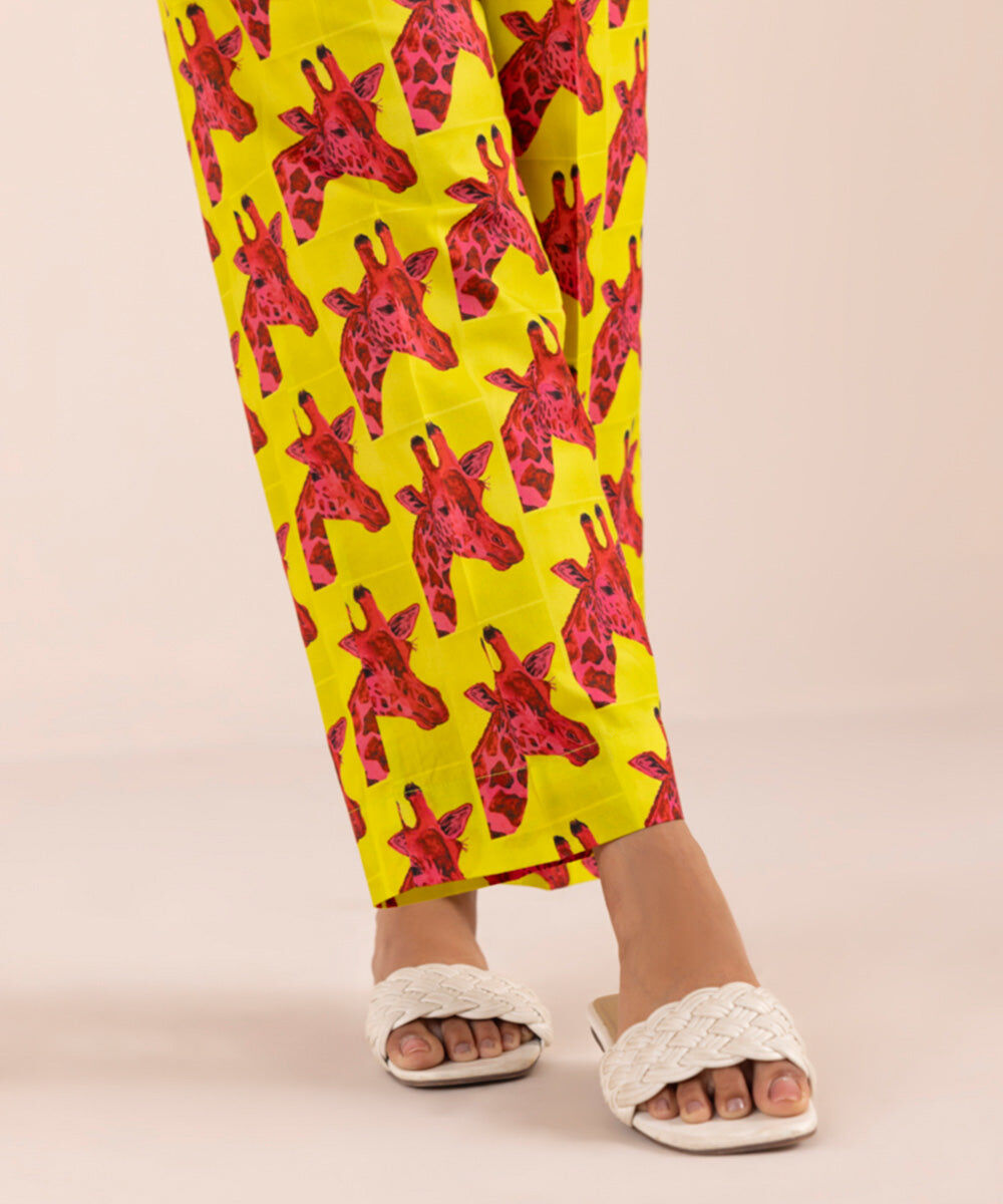 Women's Pret Cambric Multi Printed Straight Pants
