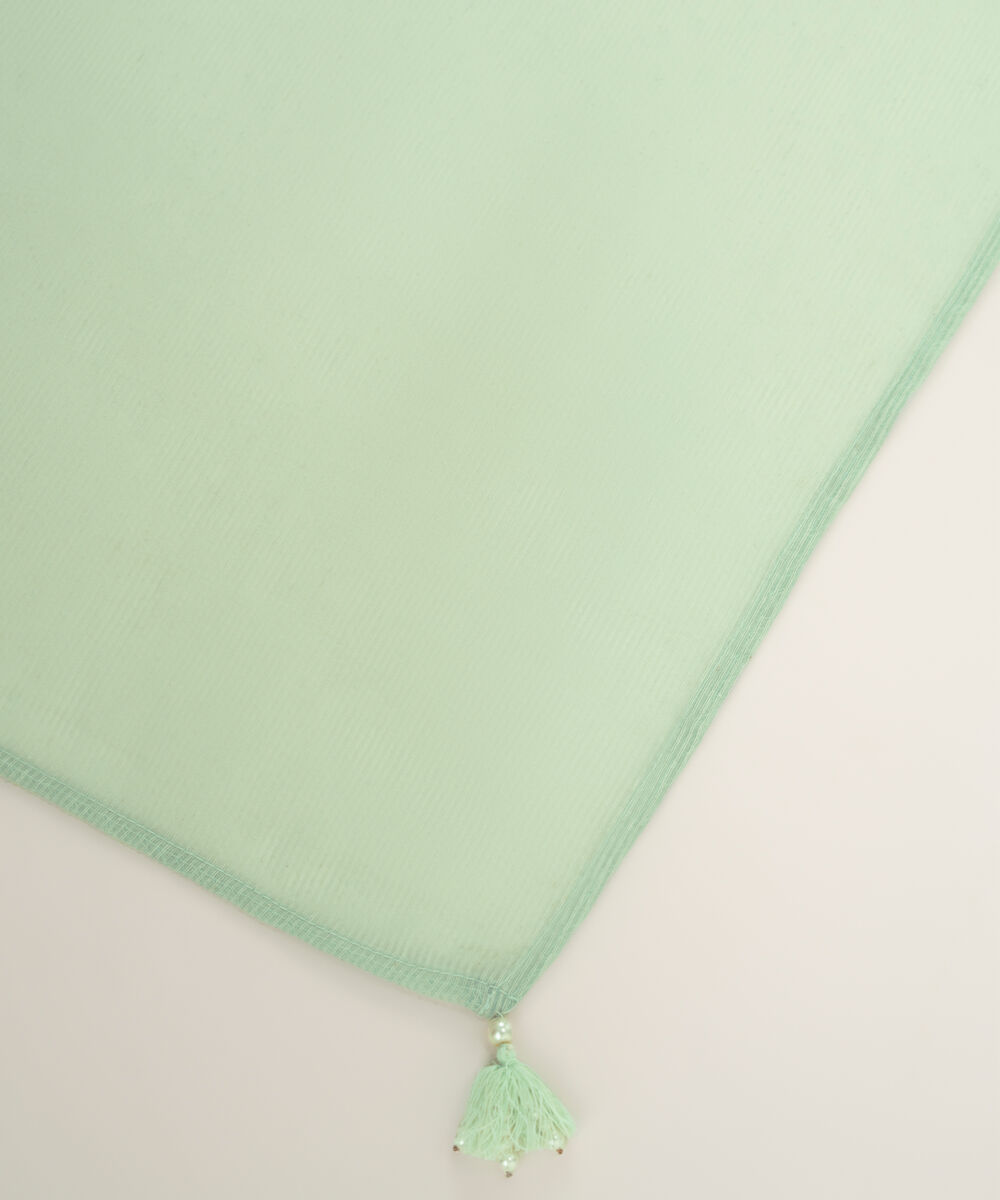 Blended Dobby Karandi Solid Green Dupatta