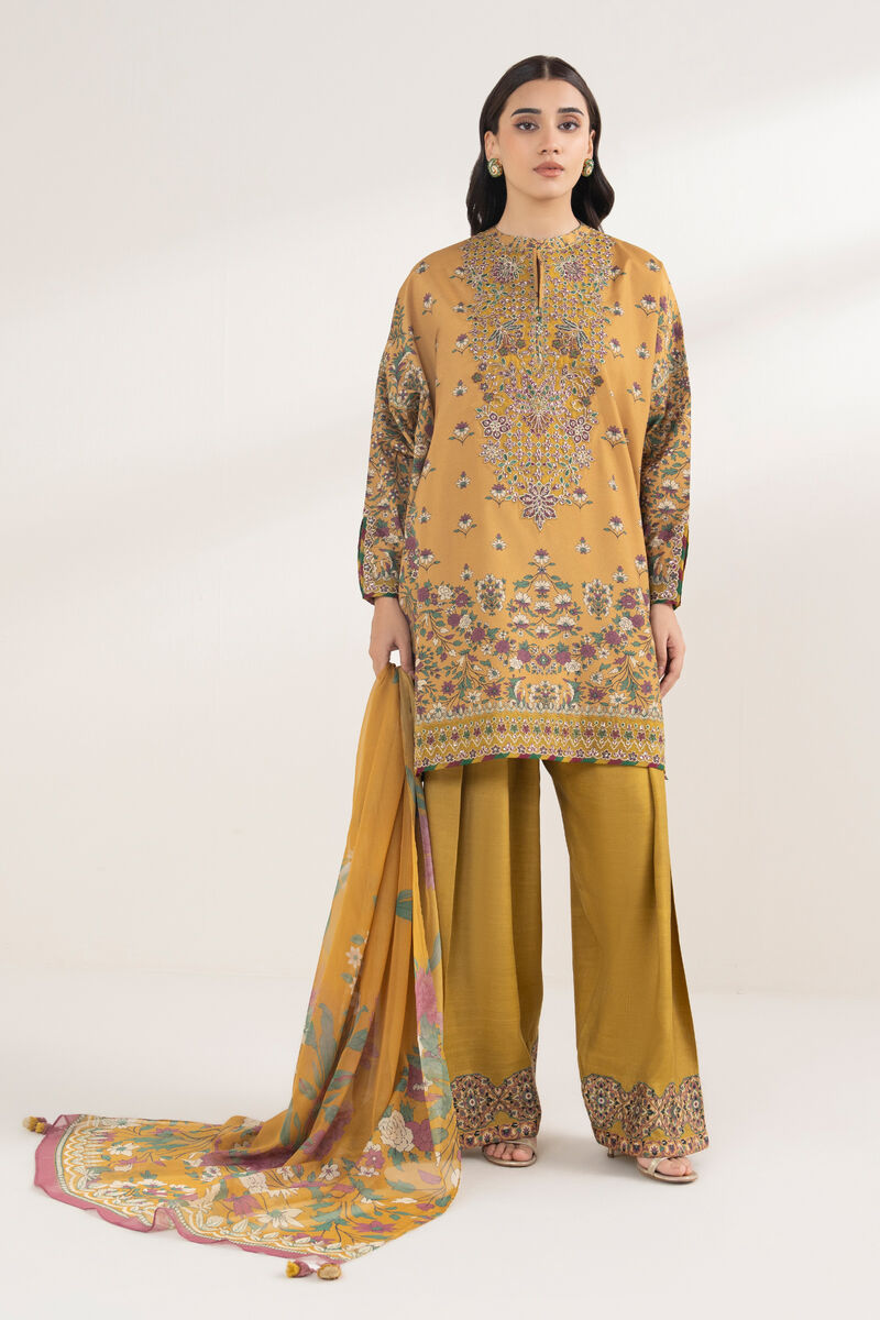 3 Piece - Embroidered Silk Suit