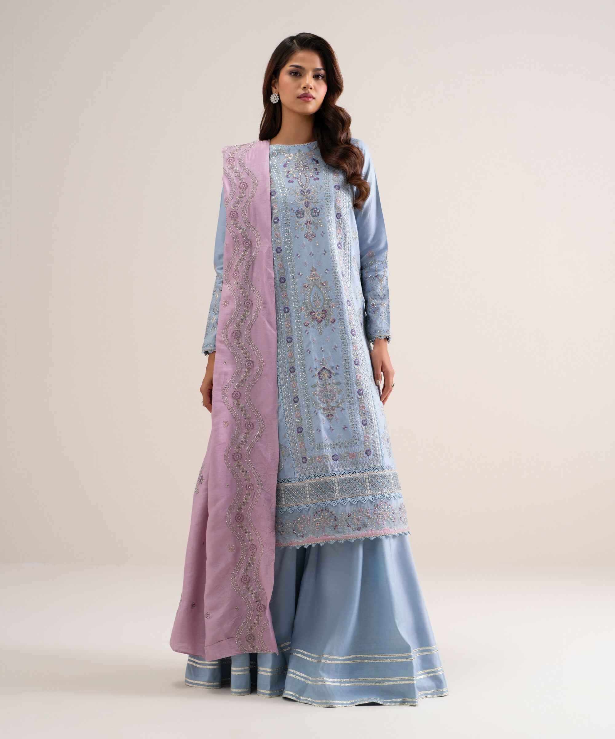 Unstitched 3 Pc Cotton Net 3FELX25V1026