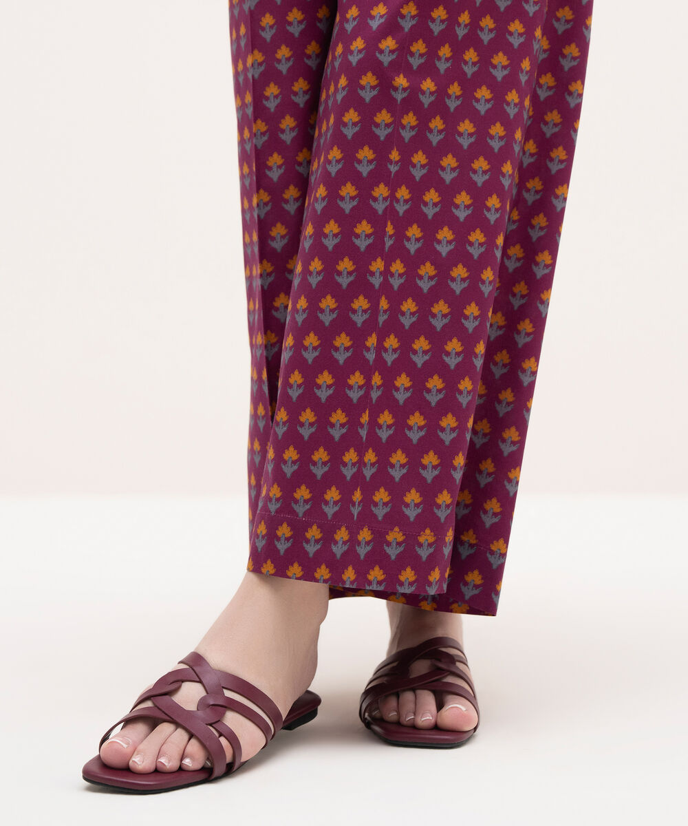 Women's RTW Cambric Purple Printed Culottes