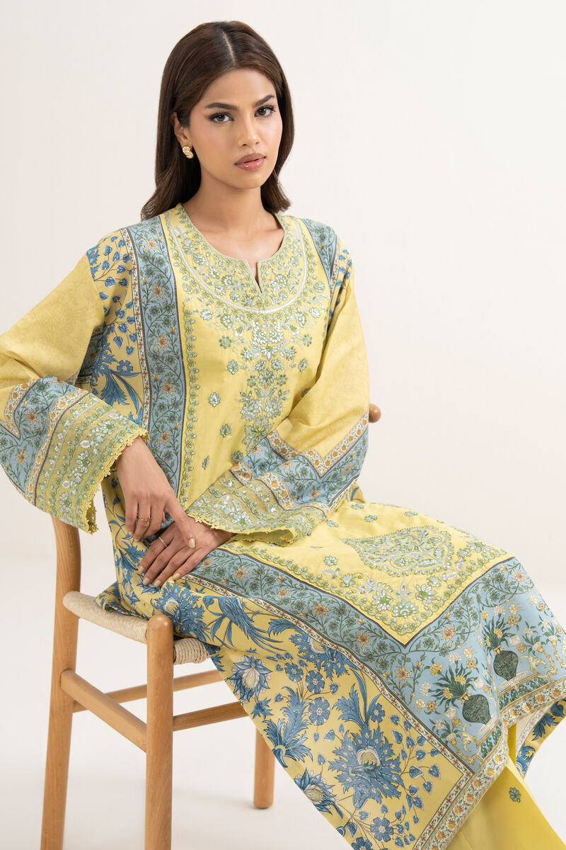 Embroidered Zari Cotton Shirt