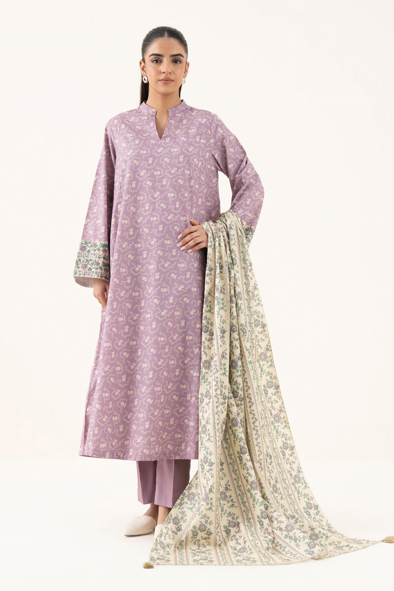3 Piece - Printed Cotton  Suit