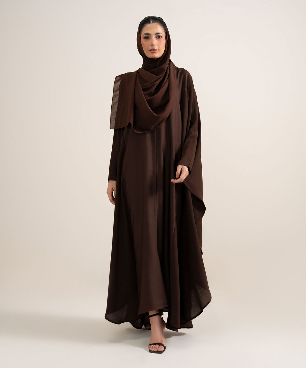 Women's Brown Kaftan Abaya Set