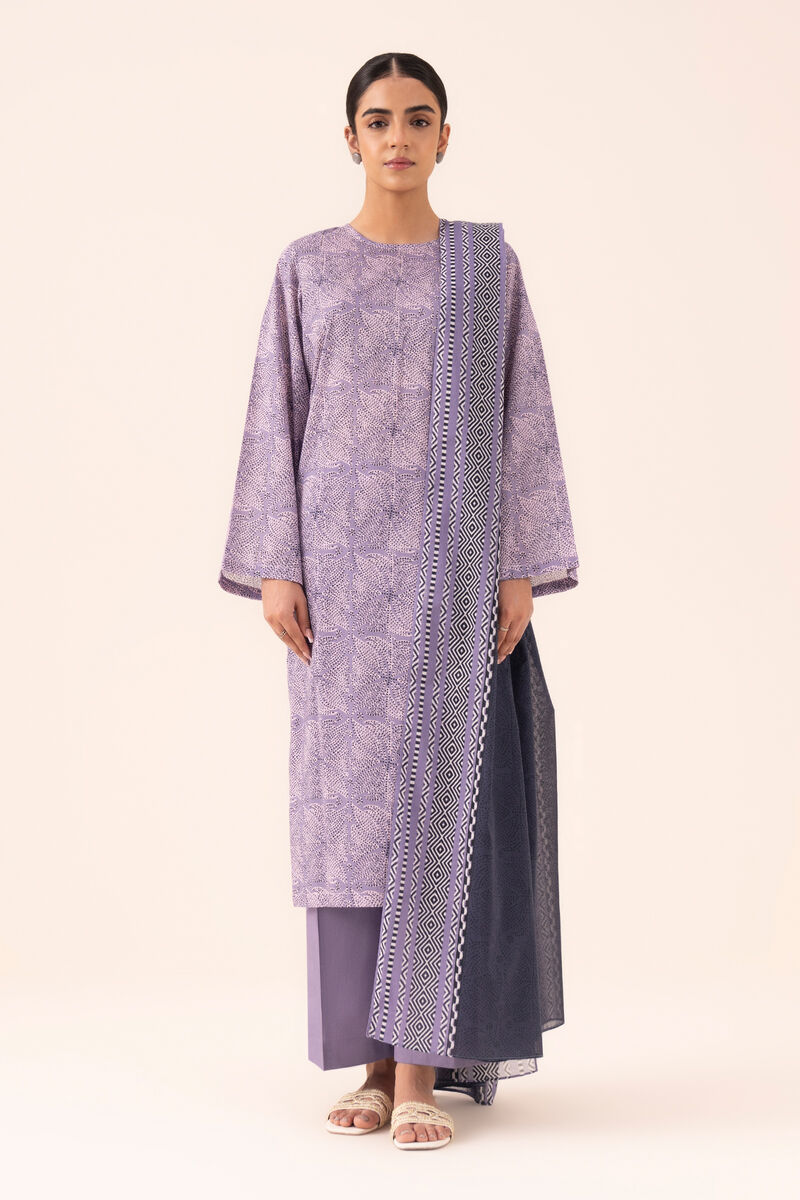 3 Piece - Printed Cotton Suit