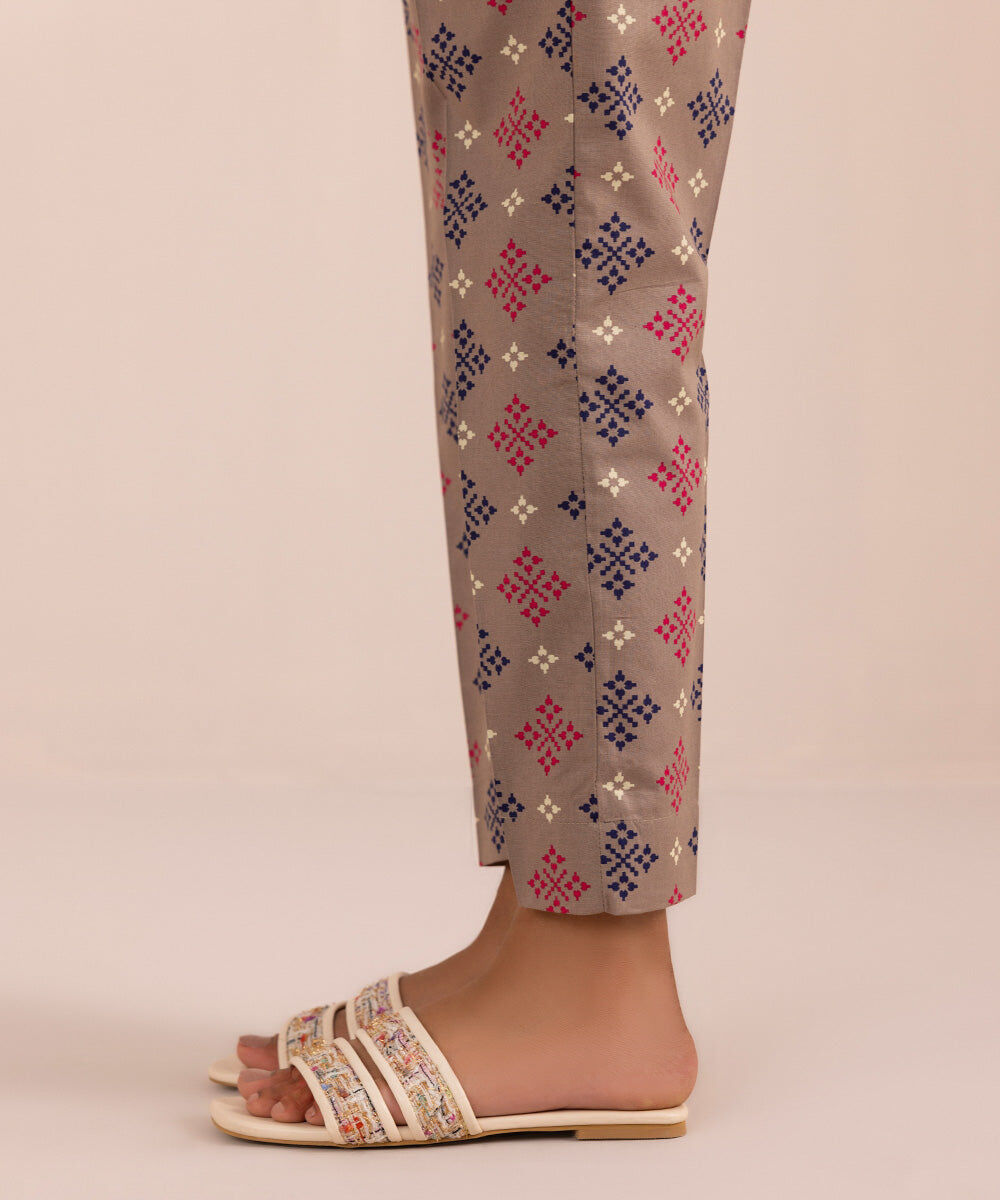 Women's Pret Cambric Brown Printed Cigarette Pants