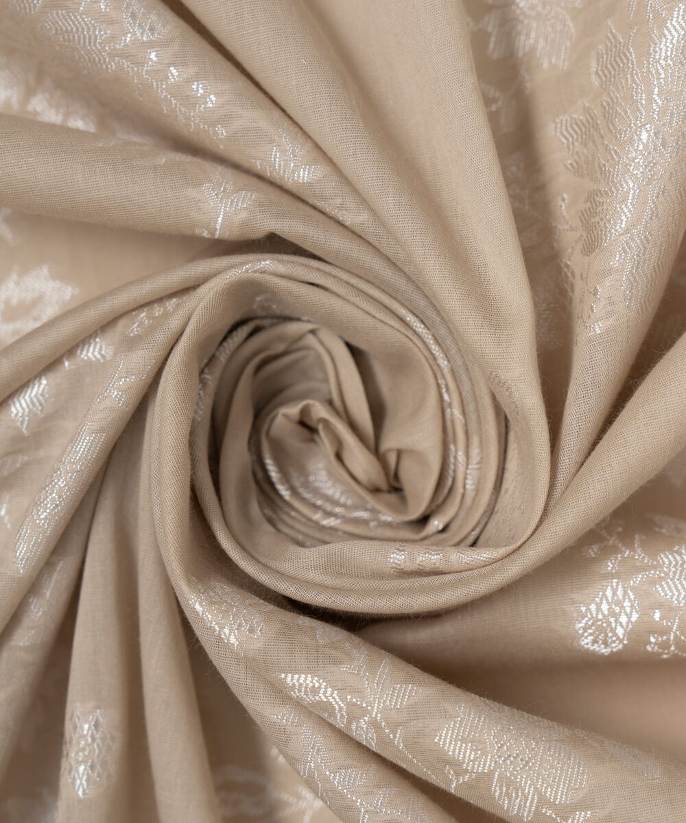 Extra Weft Jacquard Solid Beige Dupatta