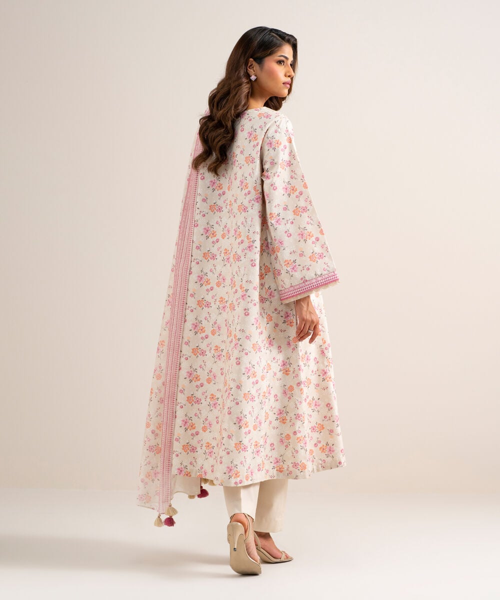3 Piece - Embroidered Lawn Suit — Sapphire view 4