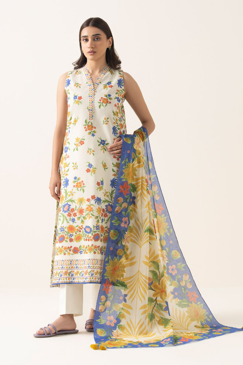 3 Piece - Printed Lawn Suit