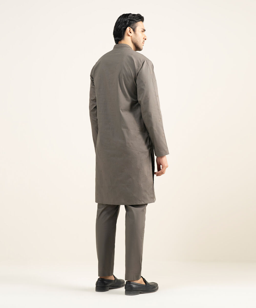 Men's Stitched Premium Cotton Dark Olive Suit