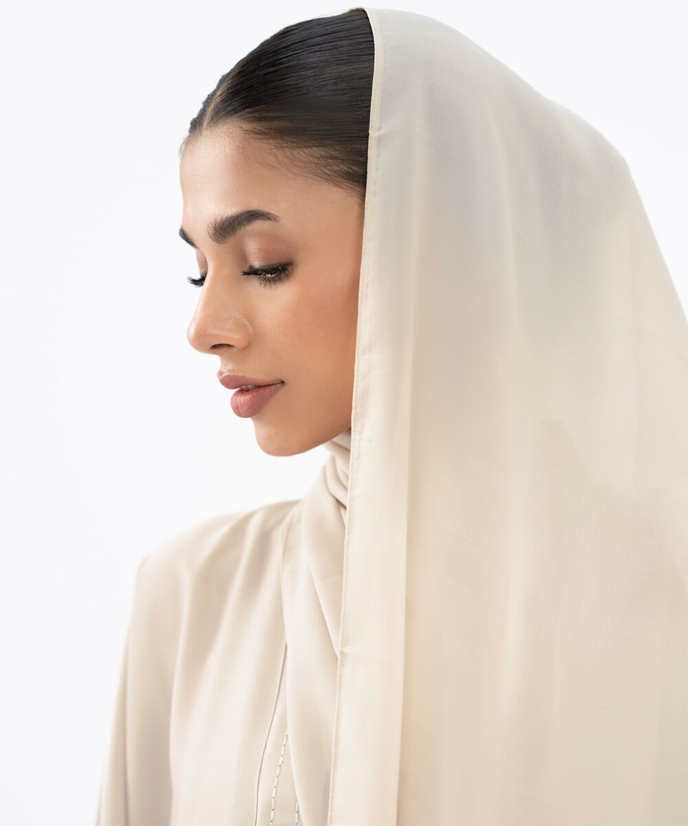 Women's Beige Polyester Hijab