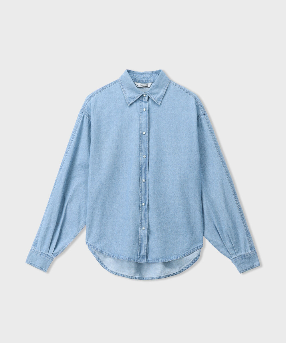 Women's Western Wear Blue Button Through Denim Shirt