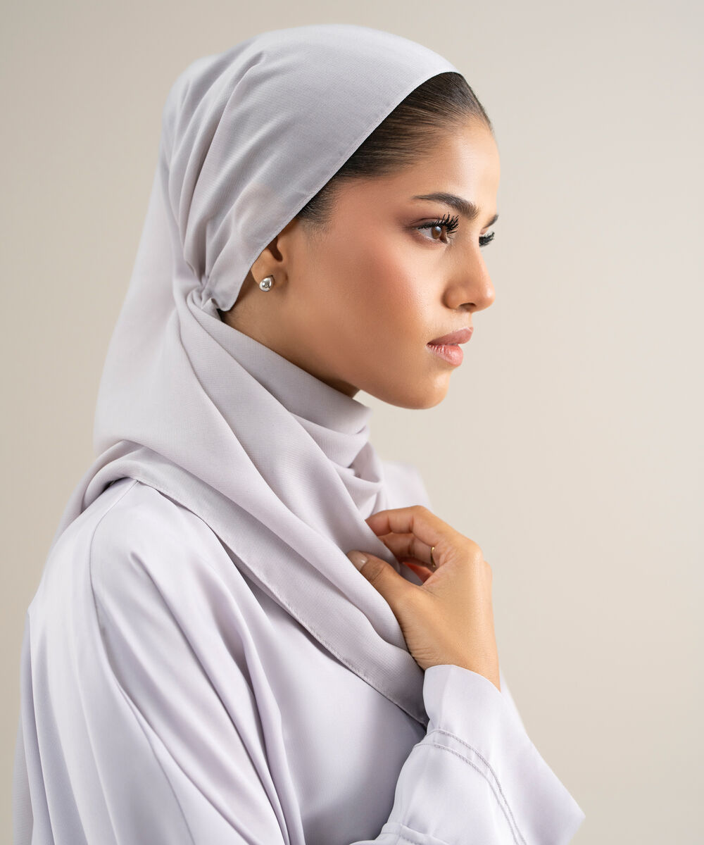 Women's Polyster Mauve Kimono Abbaya Set