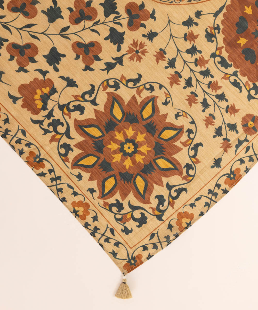 Woman - Beige Printed Voile Dupatta