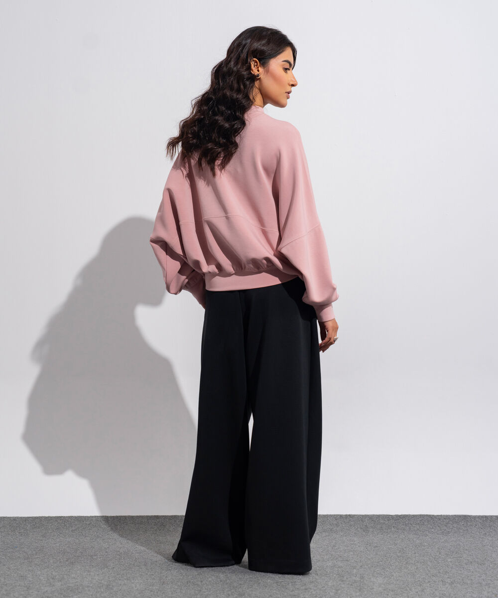 Women's Western Wear Non-graphic Pink Sweatshirt