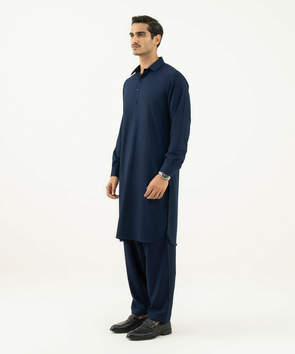 Men's Falak Plain Blue Kurta Shalwar