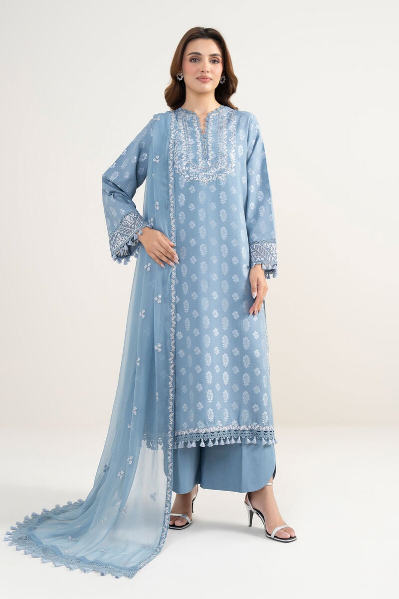 3 Piece - Embroidered Jacquard Suit
