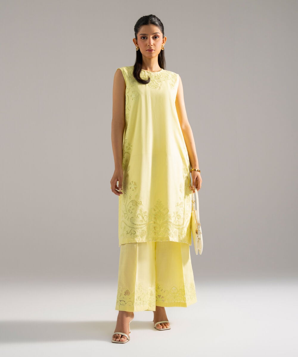 2 Piece - Embroidered Crosshatch Suit