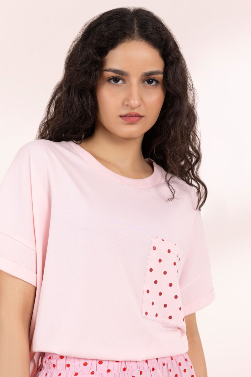 T-Shirt with Printed Pocket