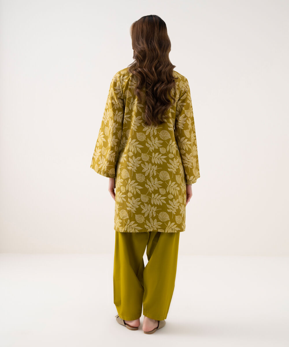 Women's RTW Cambric Embroidered Straight Yellow Shirt