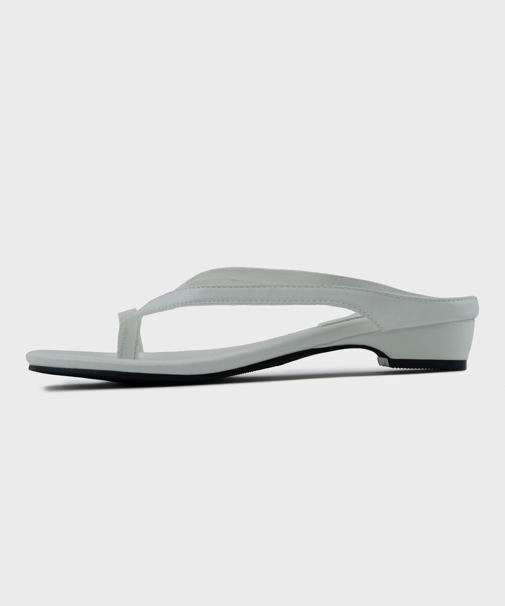 Women's White Kitten Heel Sandal
