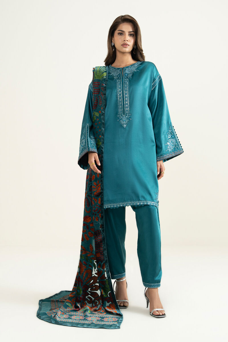 3 Piece - Dyed Blended Satin Suit