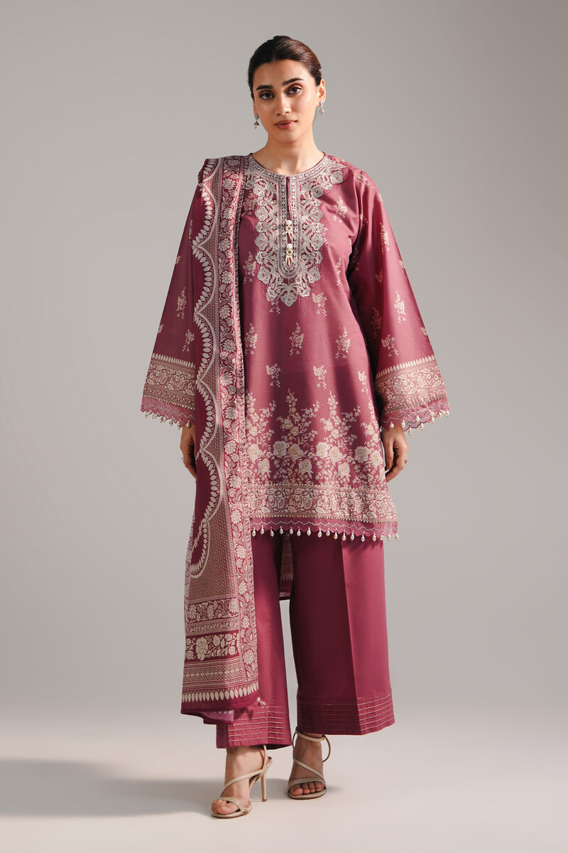 3 Piece - Embroidered Zari Lawn Suit