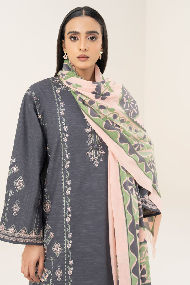 3 Piece - Embroidered Zari Khaddar Suit