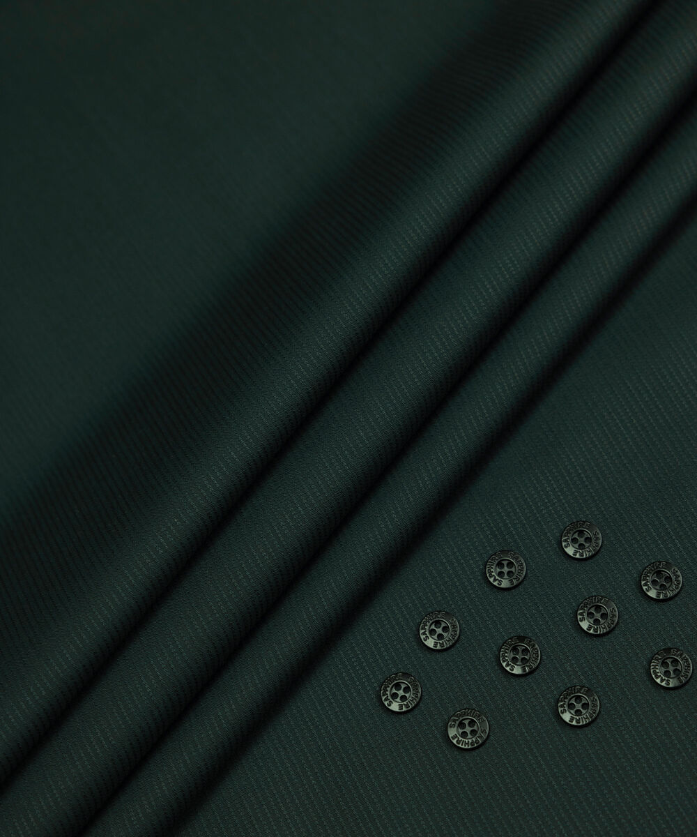 Men's Unstitched Two-Piece Dark Green  Premium Wash & Wear Dobby Suit