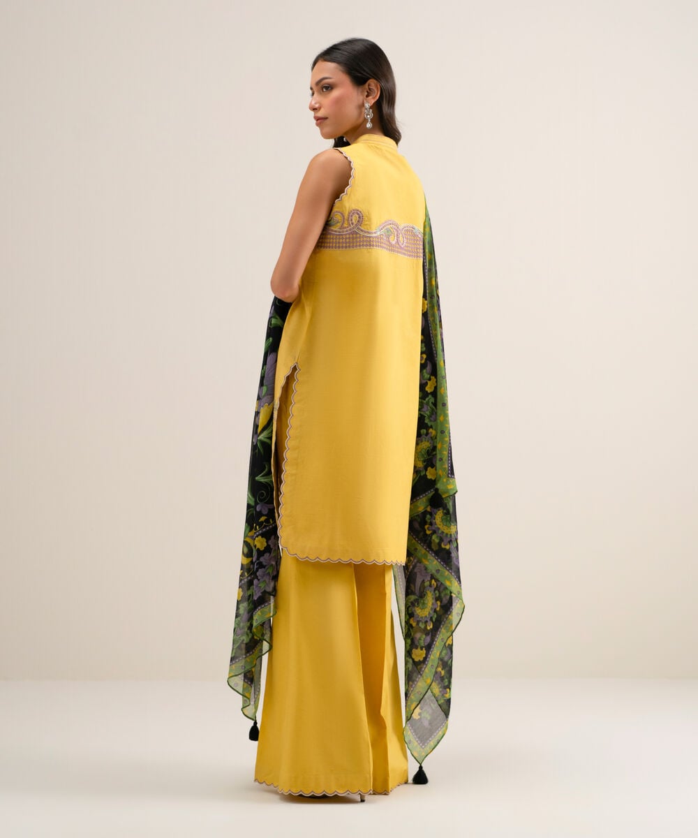 3 Piece - Embroidered Lawn Suit — Sapphire view 3