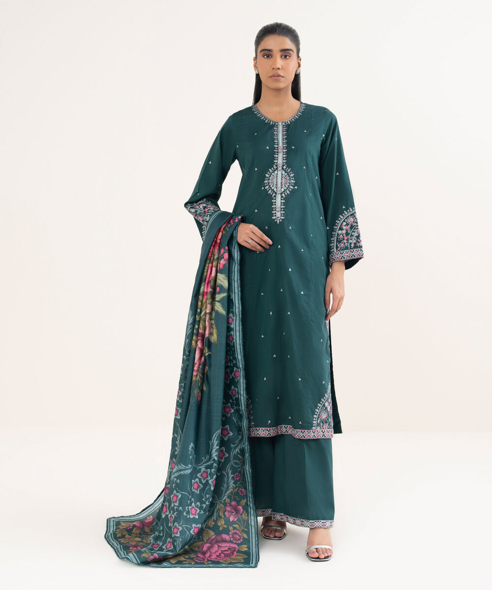 Fancy Manaar Printed Green Dupatta