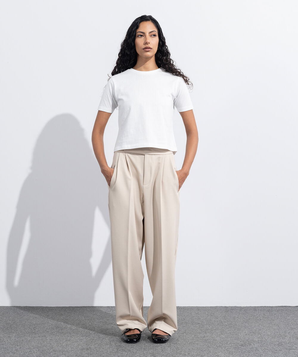 Women's Western Wear White Fitted Short T-Shirt