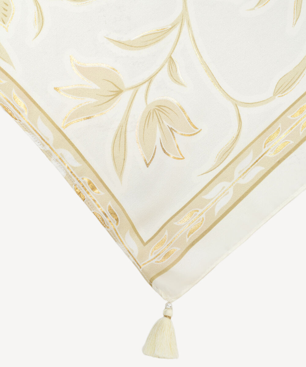 Foil Silk Printed Off White Dupatta