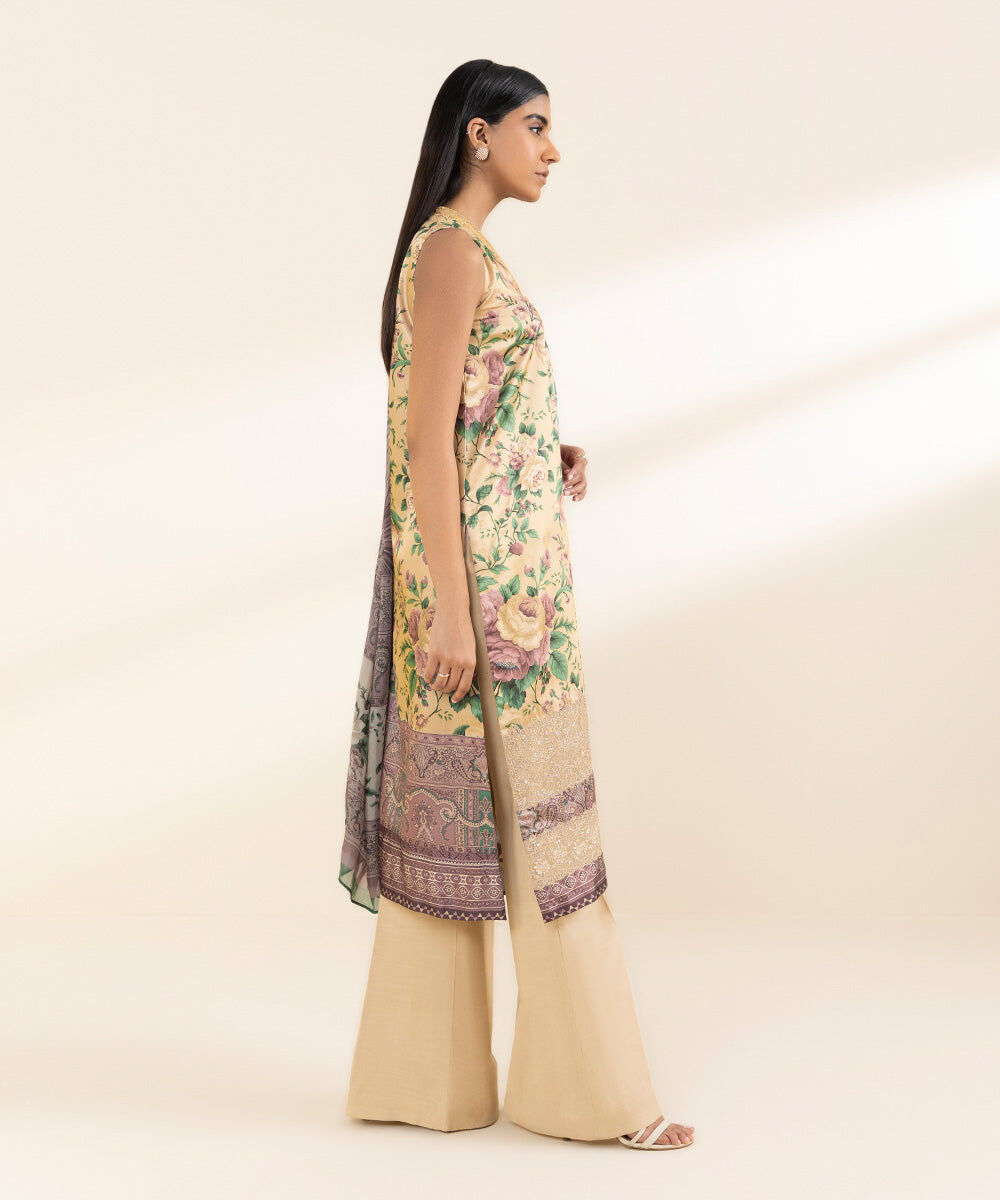 Woman - Multi 3 Piece - Embroidered Satin Suit