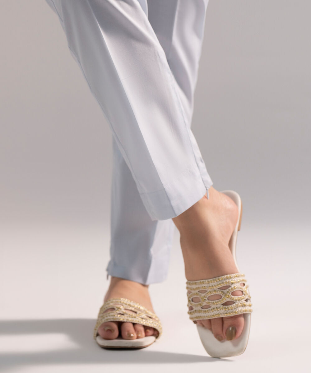 Women's RTW Cambric Solid Ice Blue Skinny Shalwar