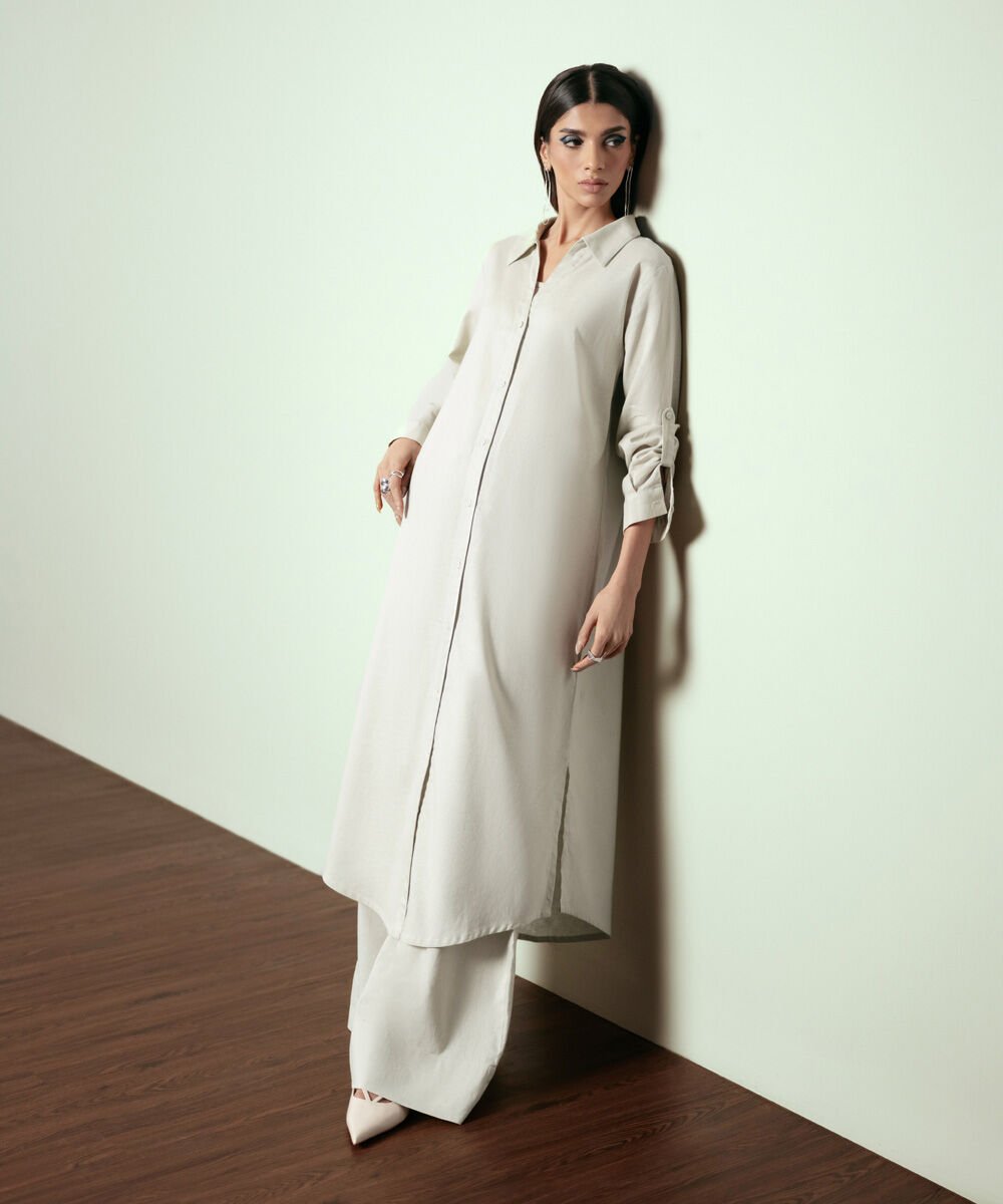 Linen Blend Dress Women's Western Wear Green Linen Blend Dress