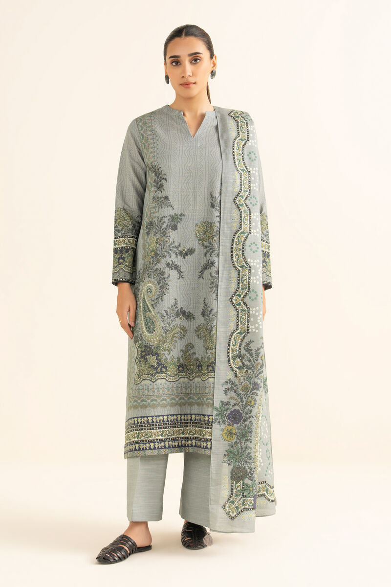 3 Piece - Printed Khaddar Suit