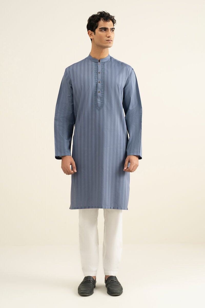 Embroidered Jacquard Kurta