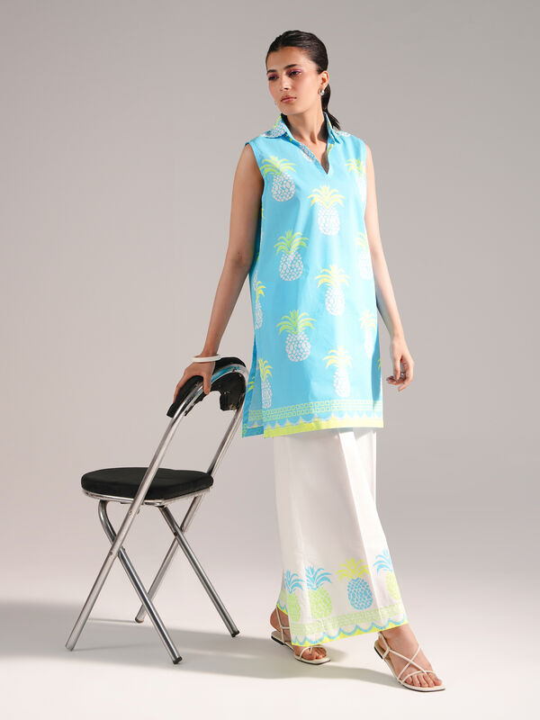 2 Piece - Printed Dobby Suit