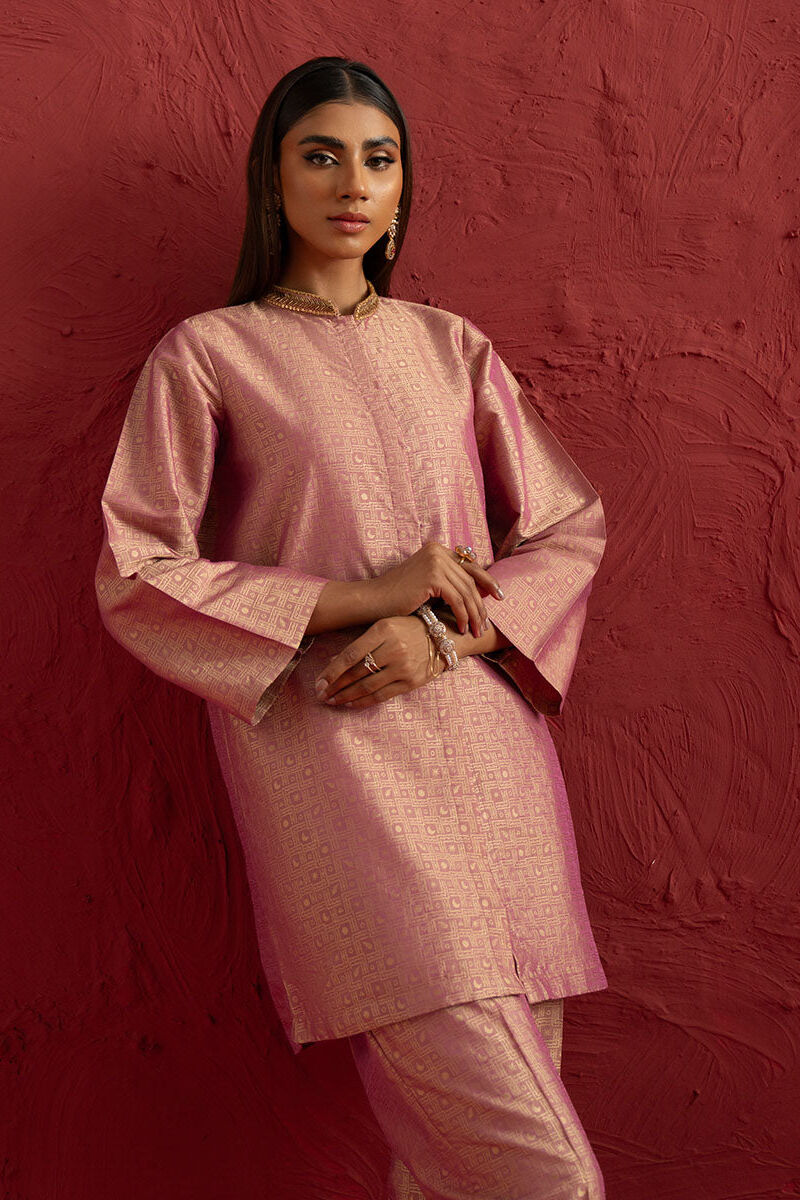 Embellished Front-open Jacquard Shirt