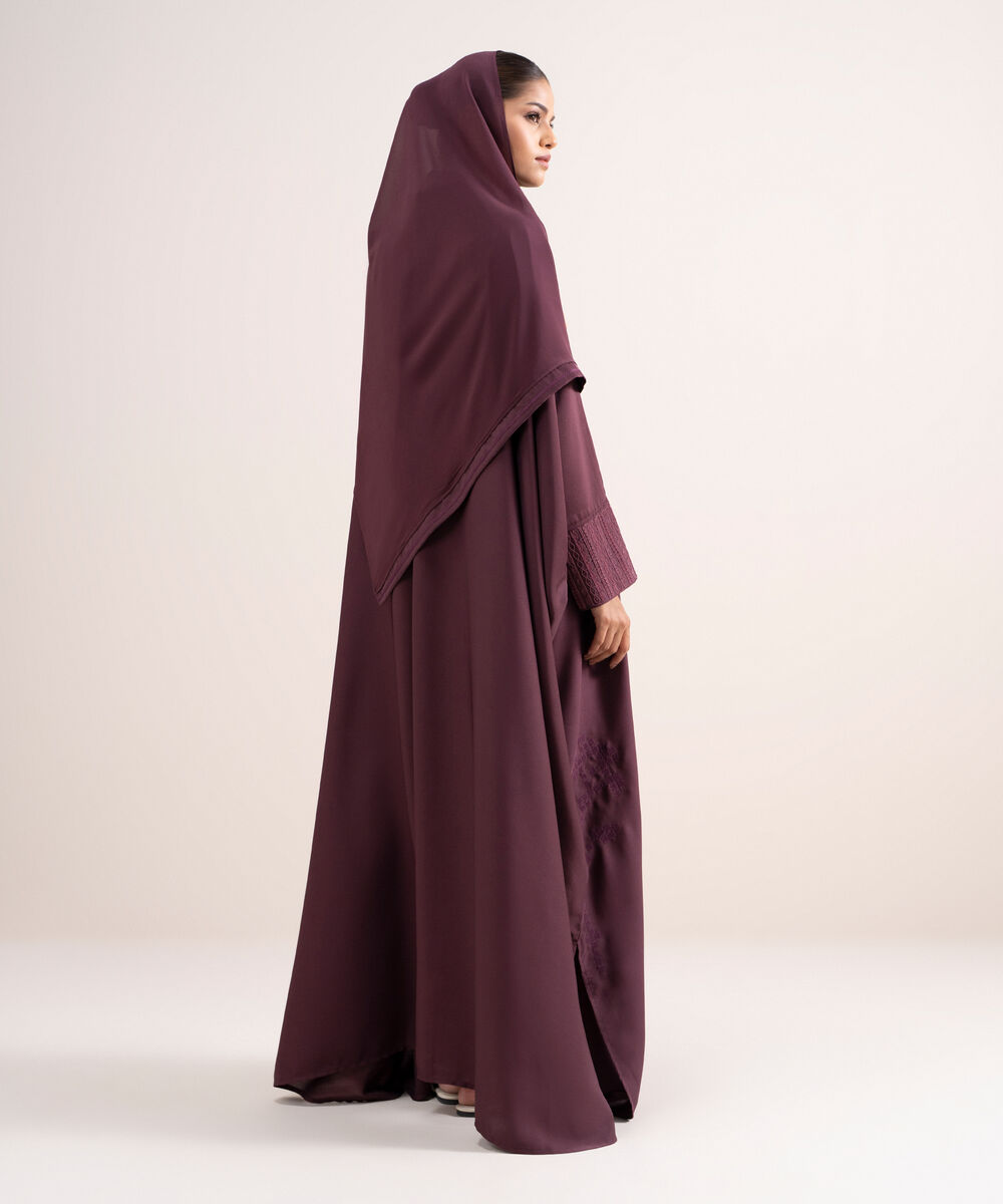 Women's Burgendy Kaftaan Abbaya Set