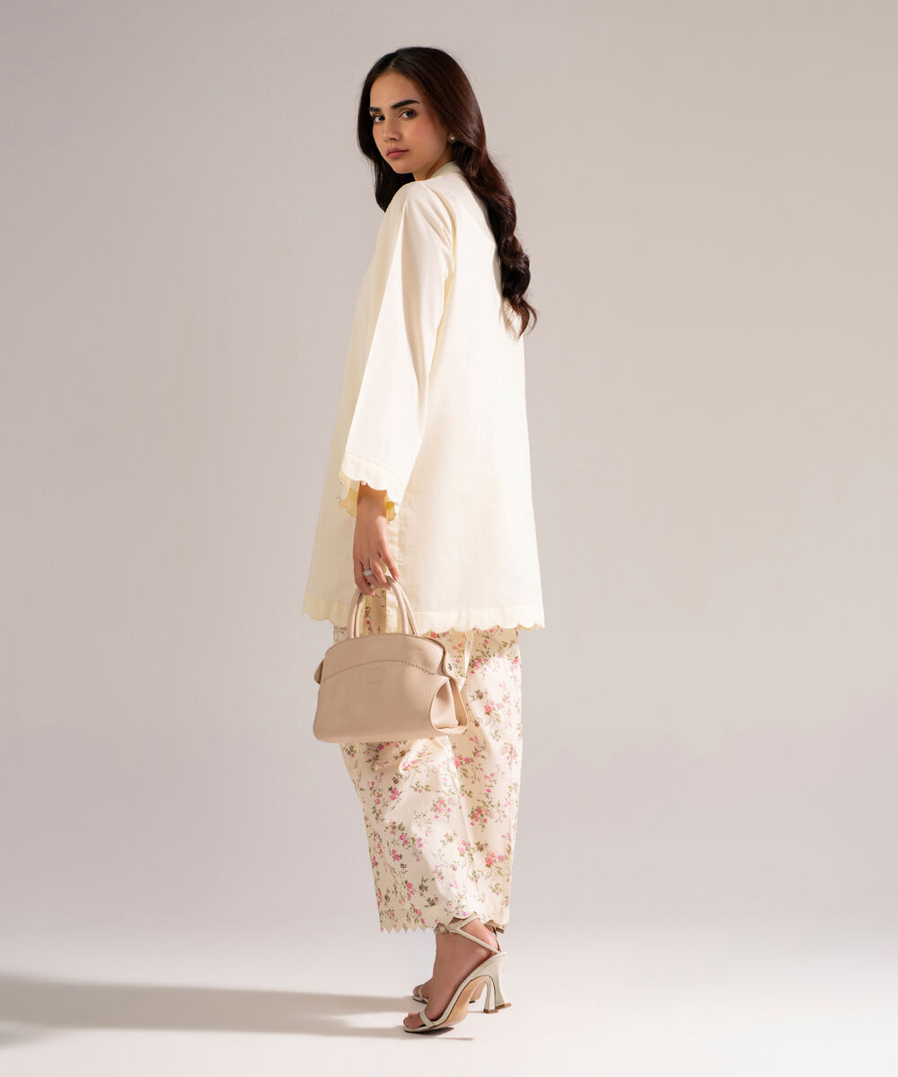 Women's RTW Cambric Solid Pale Yellow Straight Shirt