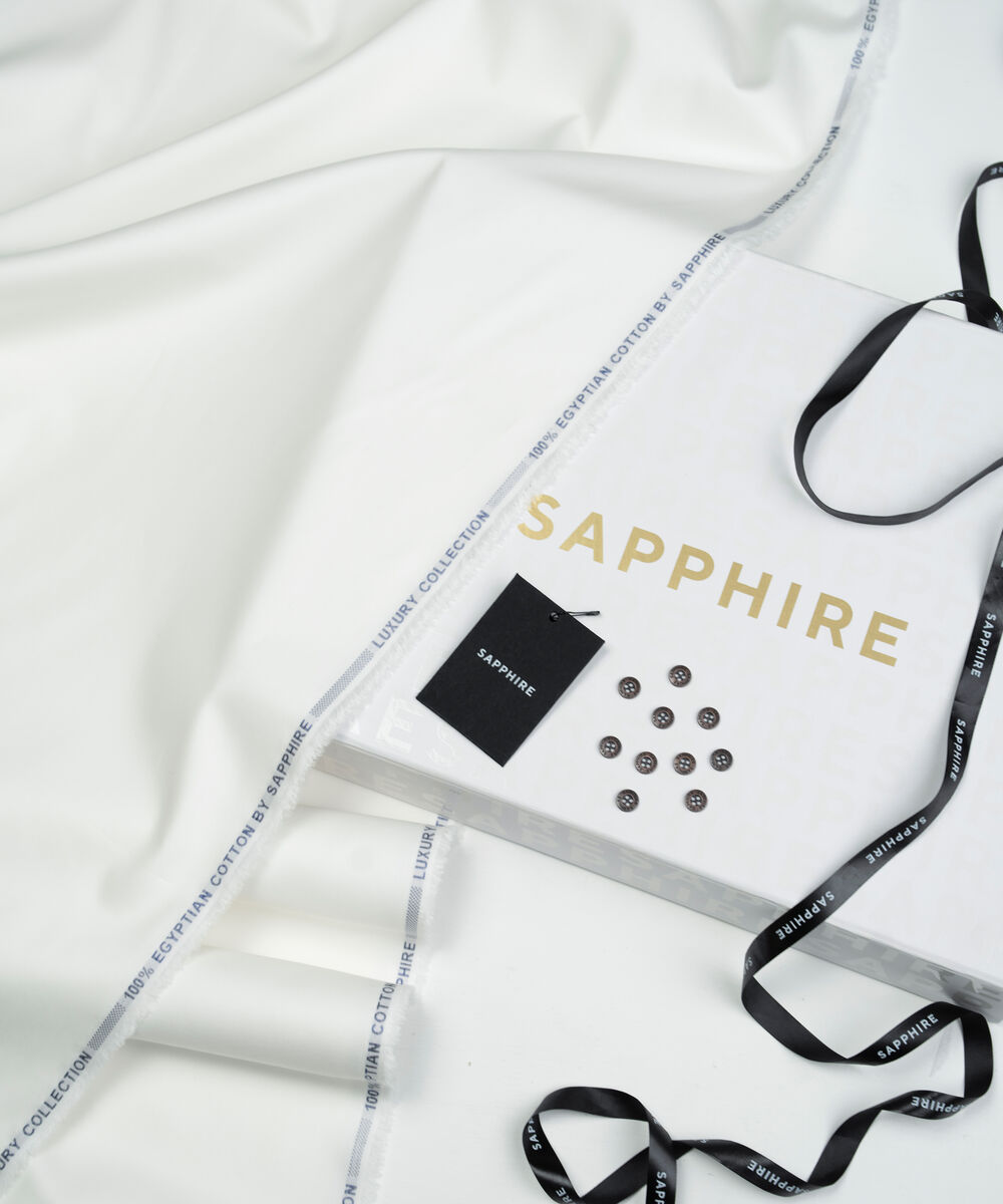 Men's Unstitched Two-Piece Off White  Luxury Pima Cotton Suit