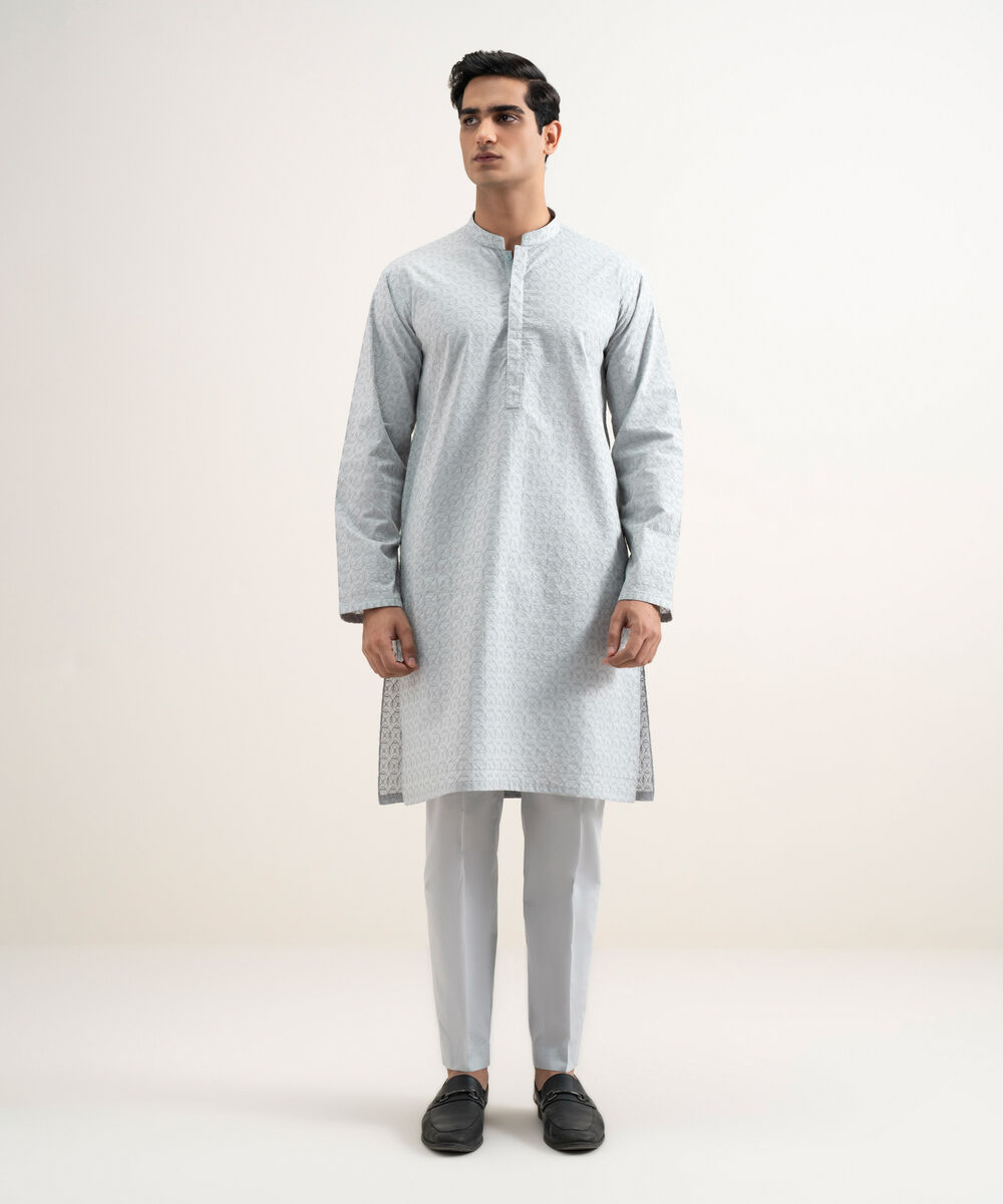 Men's Stitched Light Grey Kurta Trouser
