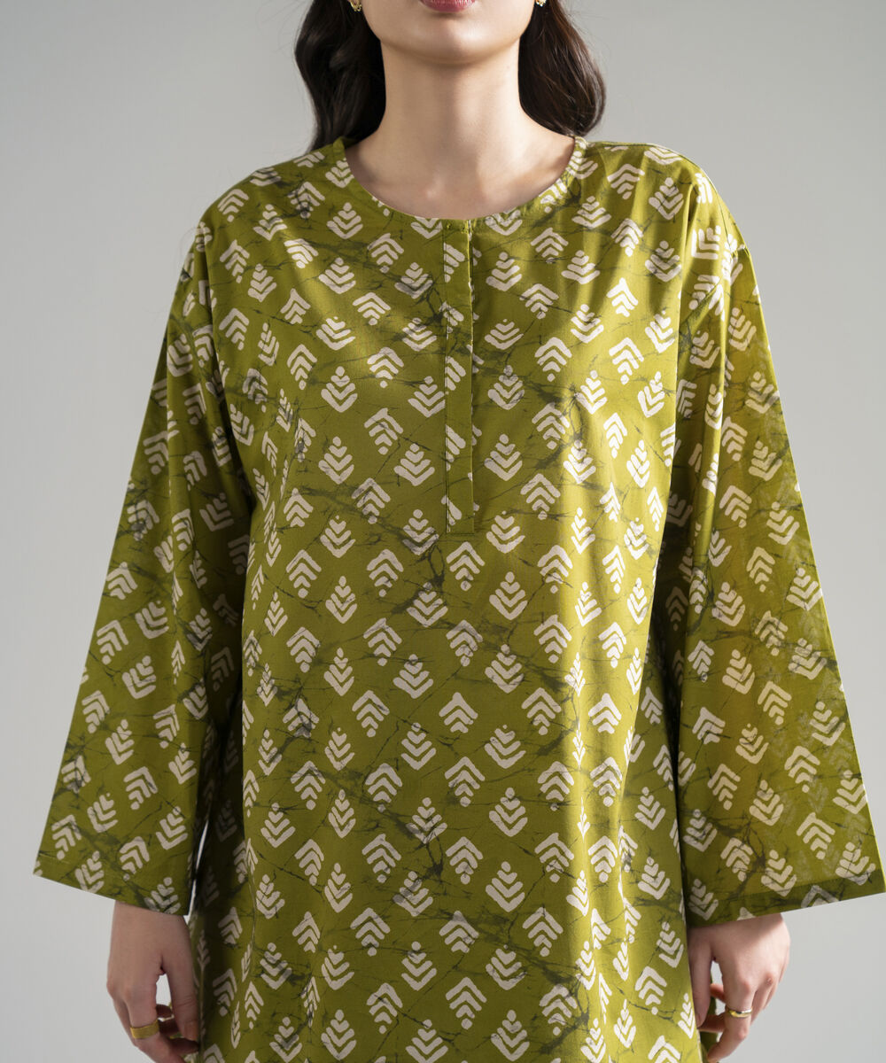 Women's RTW Lawn Printed Green 2 Piece Suit