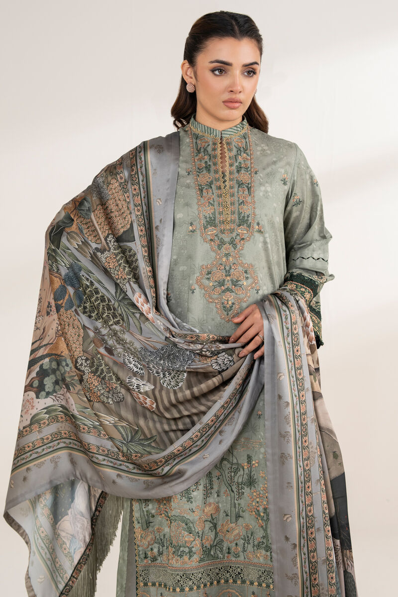 3 Piece - Embroidered Cotton Suit