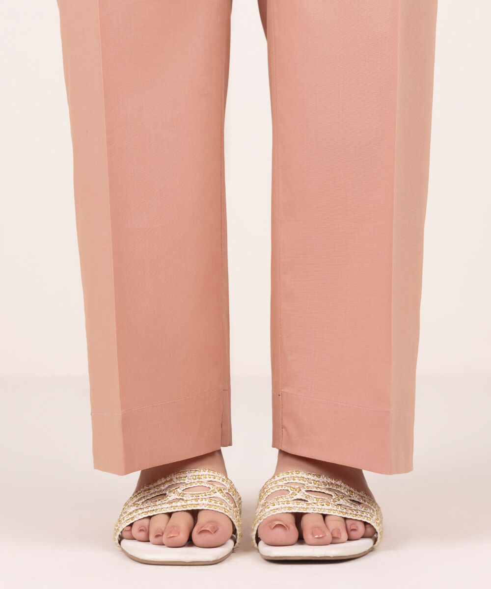 Women's RTW Lawn Solid Peach Culottes