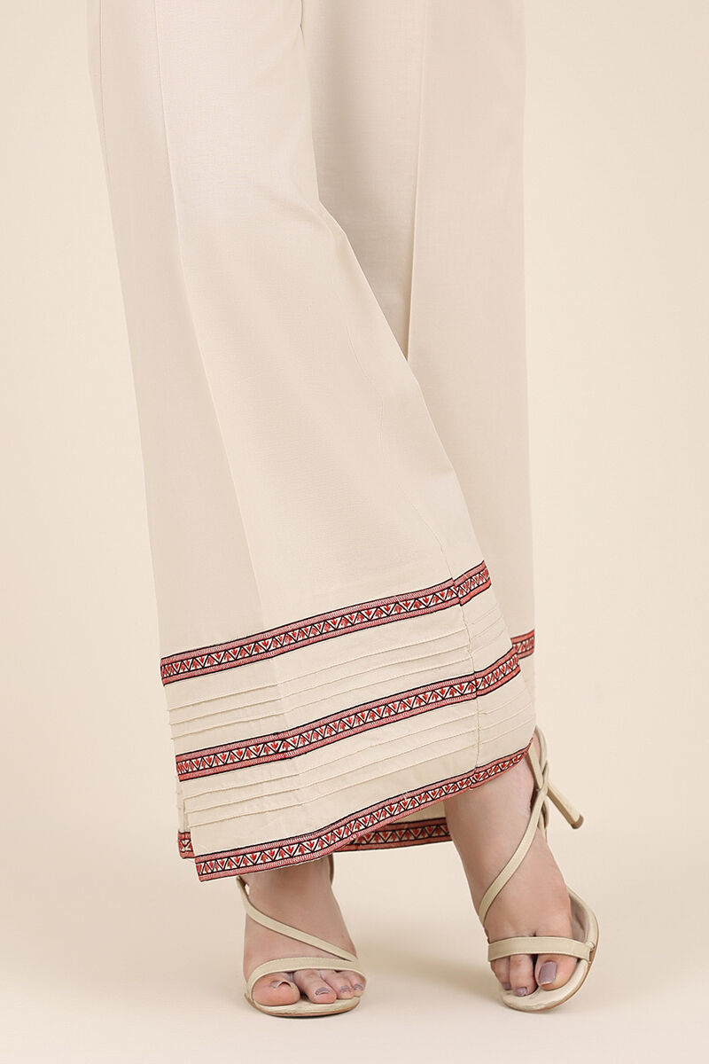 Embroidered Cambric Flared Pants