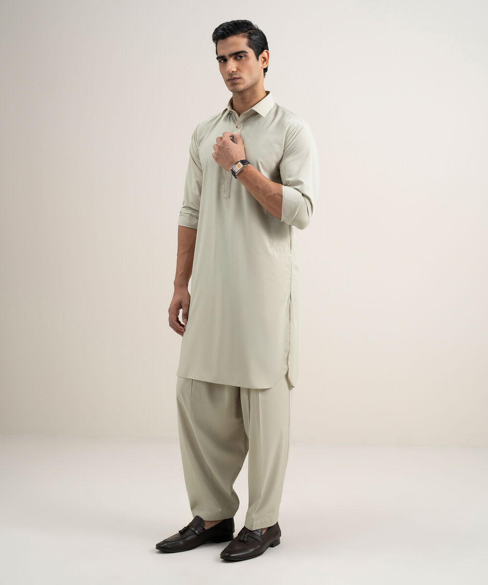 Men's Stitched Premium Wash & Wear Beige Suit