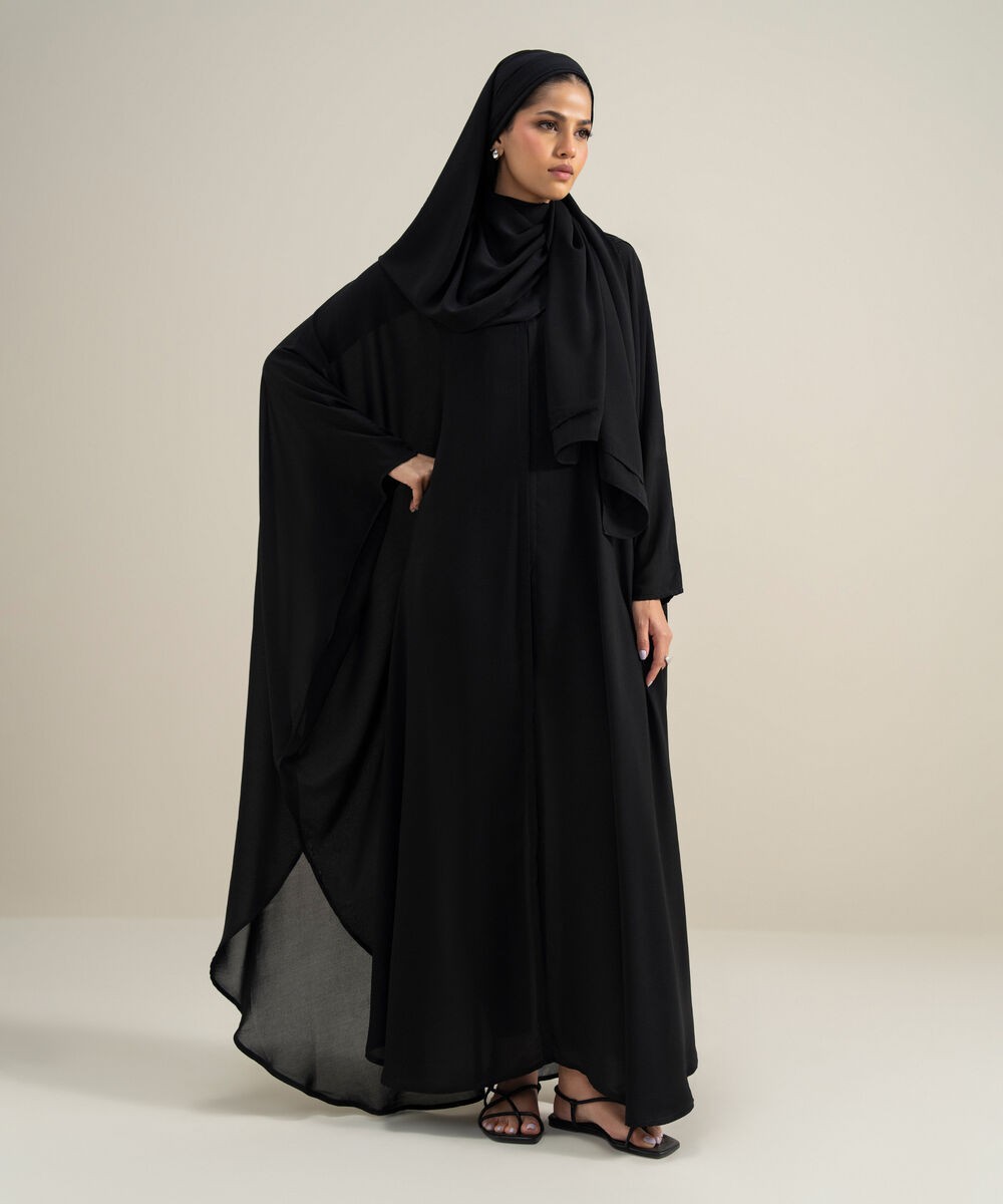 Women's 100% Cotton Black Kaaftan Abbaya Set